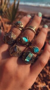 Boho vintage prstenje sa prirodnim kamenjem